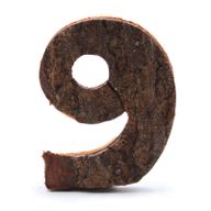 Rustikálne Čísla z Drevenej Kôry  - "9"  - 7cm