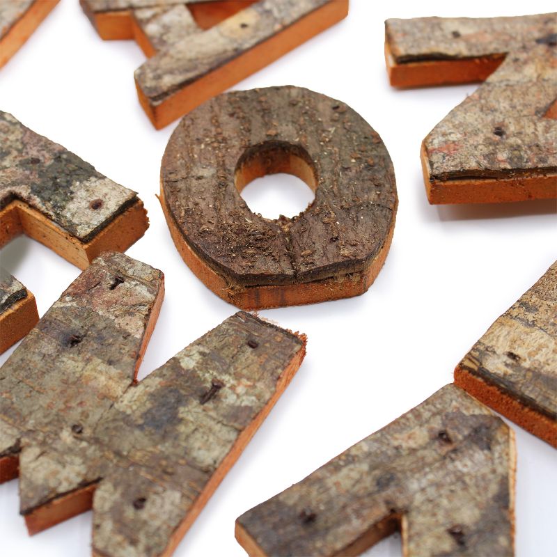 Rustikálne Písmená z Drevenej Kôry - "C"  - 7cm