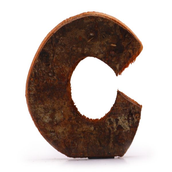 Rustikálne Písmená z Drevenej Kôry - "C" - 7cm