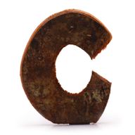 Rustikálne Písmená z Drevenej Kôry - "C"  - 7cm