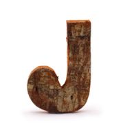 Rustikálne Písmená z Drevenej Kôry - "J"  - 7cm