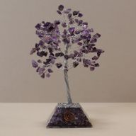 Stromček Šťastia s Orgonitovým Podstavcom - 160 Kamienkov - Amethyst