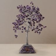 Stromček Šťastia s Orgonitovým Podstavcom - 320 Kamienkov - Amethyst