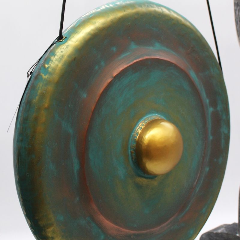 Stredný Gong so Stojanom - 50cm - Vymývaná Zelená