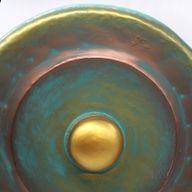 Stredný Gong so Stojanom - 50cm - Vymývaná Zelená