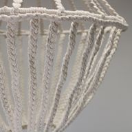 Veľké Makramé Tienidlo na Lampu - Prírodné
