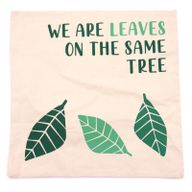 Bavlnená Obliečka na Vankúš s Potlačou - We are Leaves - Žltá, Modrá a Prírodná