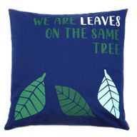Bavlnená Obliečka na Vankúš s Potlačou - We are Leaves - Žltá, Modrá a Prírodná