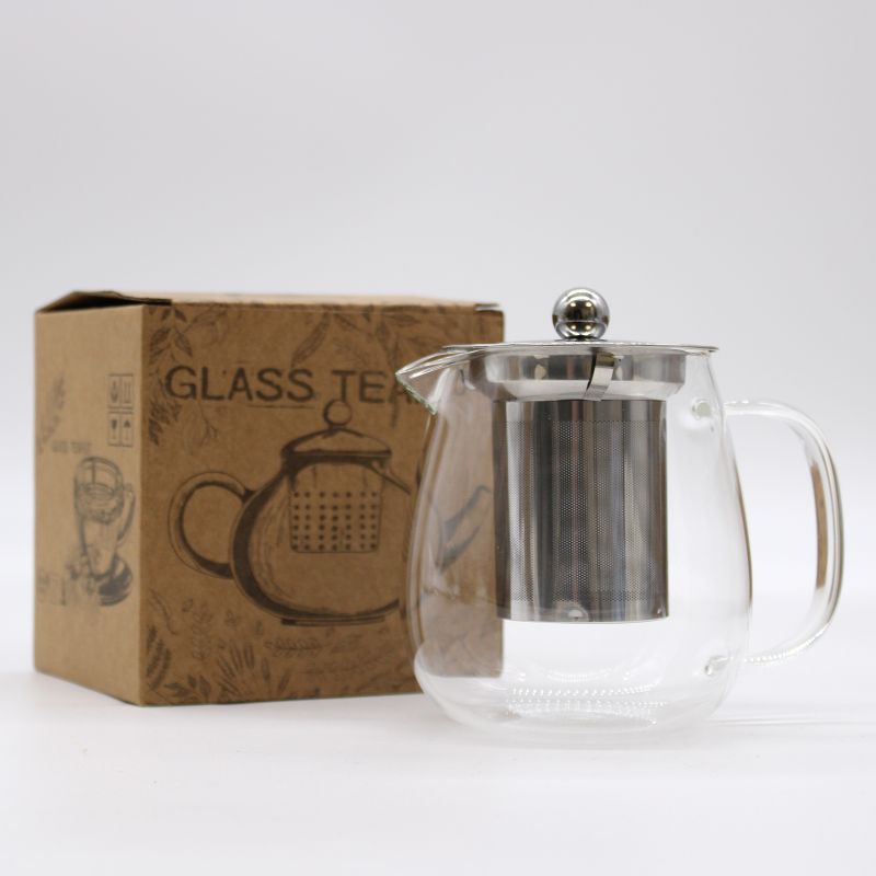Sklenený Čajník s Nerezovým Filtrom 550 ml - Klasik Darčekové Balenie