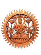 Vyrezávaný Drevený Obraz - Budha a Lotus 40cm