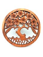 Vyrezávaný Drevený Obraz - Strom Života Frangipani 40cm