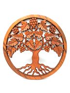Vyrezávaný Drevený Obraz - Strom Života Hrozno 40cm