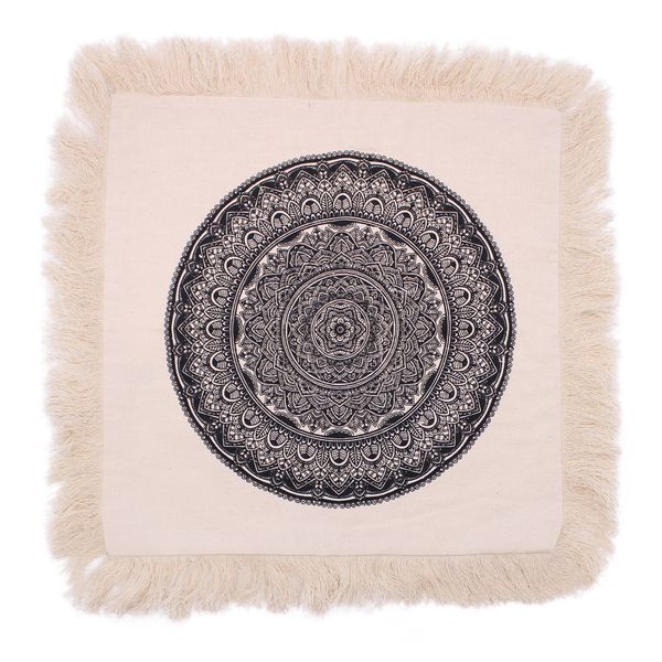 Bavlnená Mandala Obliečka - 45x45cm - Čierna