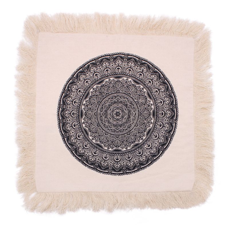 Bavlnená Mandala Obliečka - 45x45cm - Čierna