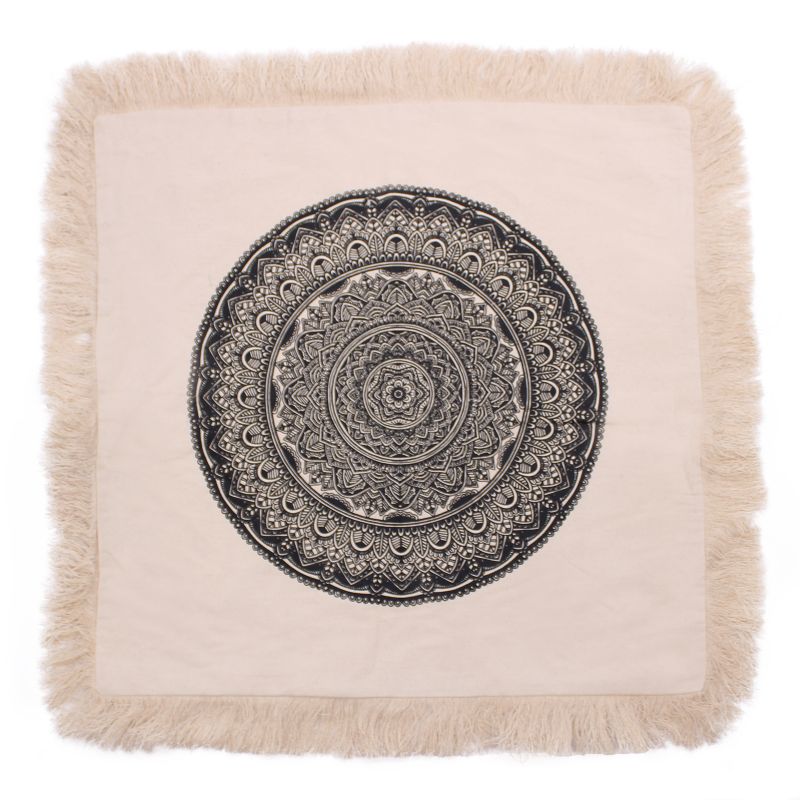 Bavlnená Mandala Obliečka - 60x60cm - Čierna
