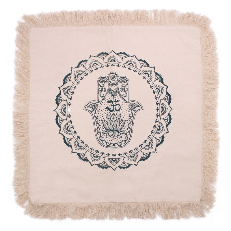 Bavlnená Mandala Obliečka - Hamsa - 60x60cm - Zelená