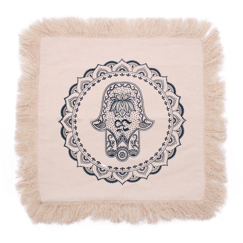 Bavlnená Mandala Obliečka - Hamsa - 45x45cm - Zelená
