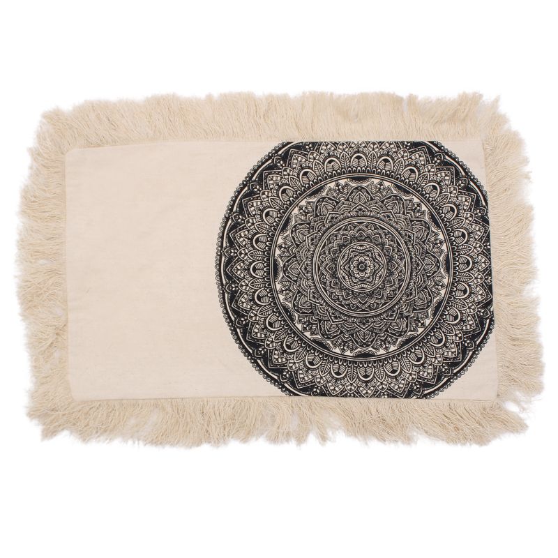 Bavlnená Mandala Obliečka - 30x50cm - Čierna