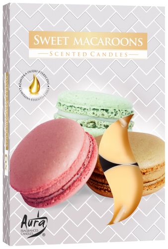Set 6 Čajových Sviečok - Sladká Makrónka