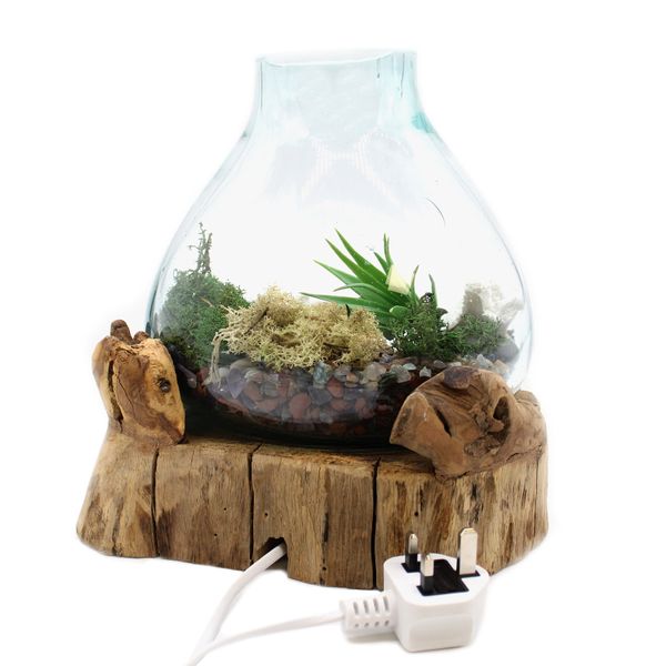 Roztavené sklo veľké akvárium 3,7 litra (s svetelnou dutinou) - 30 cm (UK zástrčka)