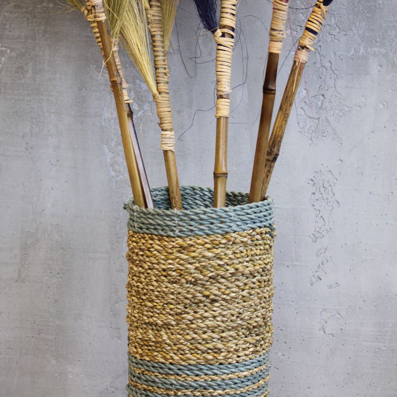 Súprava z Morskej Trávy a Čierna Raffia – 2 Vázy a 2 Koše