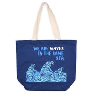 Bavlnená Taška s Potlačou - We are Waves - Sivá, Modrá a Prírodná