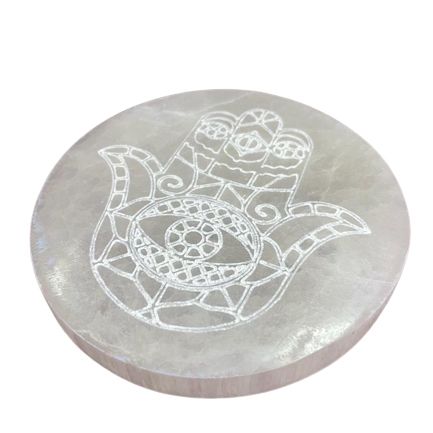 Stredná Selenitová Podložka 10cm - Hamsa