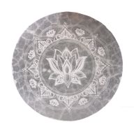 Stredná Selenitová Podložka 10cm - Lotus Mandala