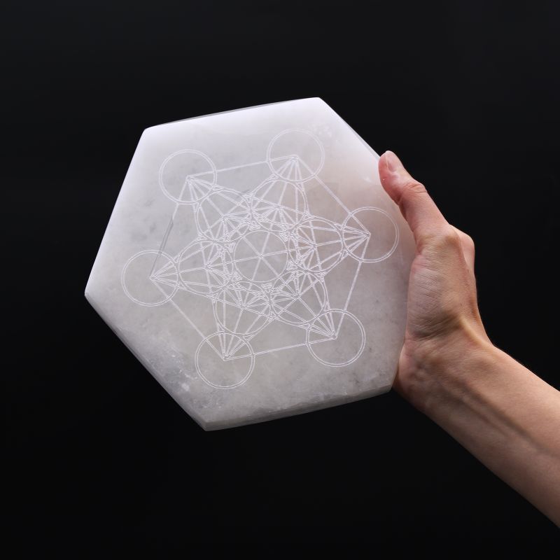 Šesťhranná Selenitová Podložka 18cm - Direction & Decision