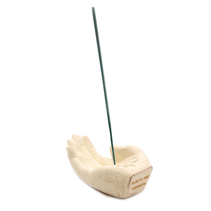 Stojan na Vonné Tyčinky - Ruka- Lotus - Biely