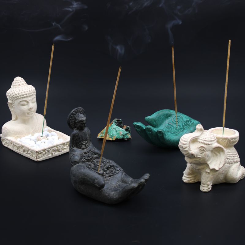 Stojan na Vonné Tyčinky Buddha Feng Shui - Krémový