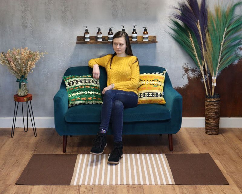 Koberec z Indickej Bavlny - 70x170cm - Hnedobéžový