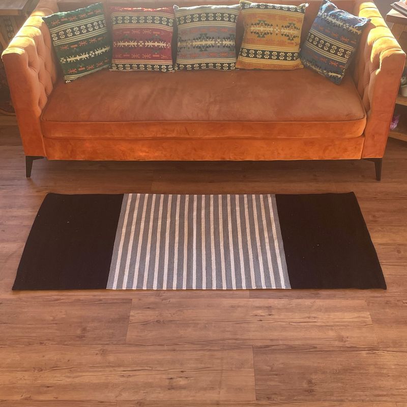 Koberec z Indickej Bavlny -  70x170cm - Čiernošedý
