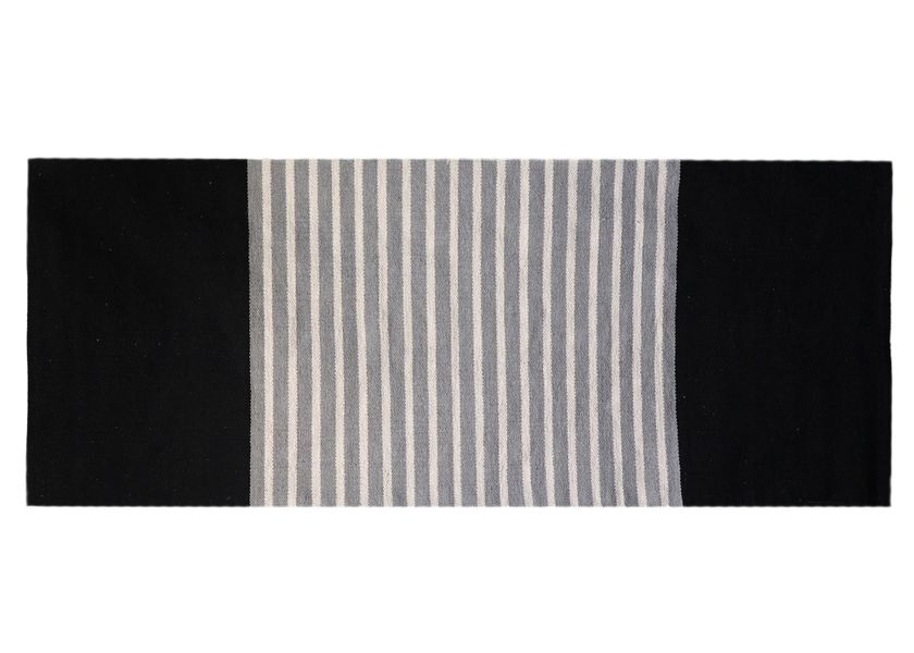 Koberec z Indickej Bavlny -  70x170cm - Čiernošedý