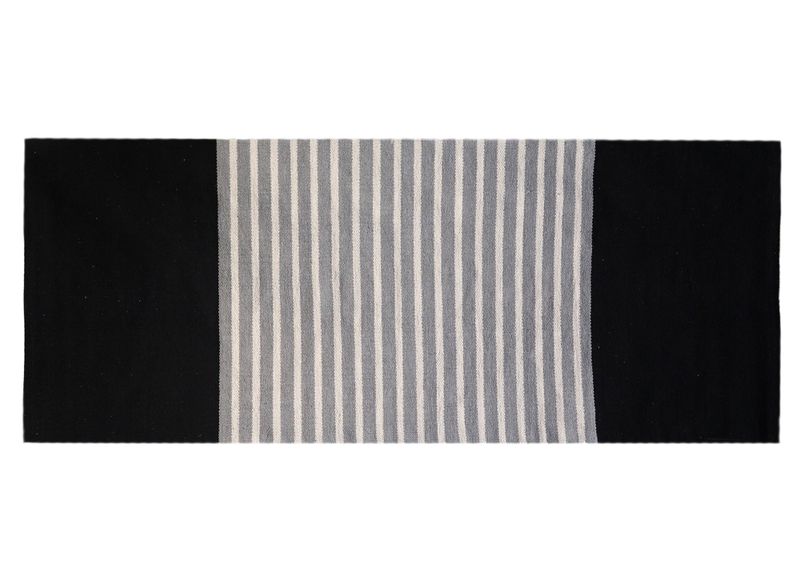 Koberec z Indickej Bavlny -  70x170cm - Čiernošedý