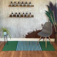 Koberec z Indickej Bavlny - 70x170cm - Modrozelený