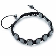 Magnetický Hematitový Náramok Shamballa - Zaoblené Rohy
