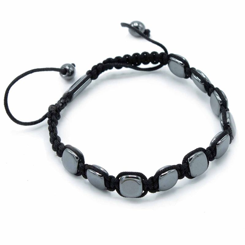 Magnetický Hematitový Náramok Shamballa - Zaoblené Rohy