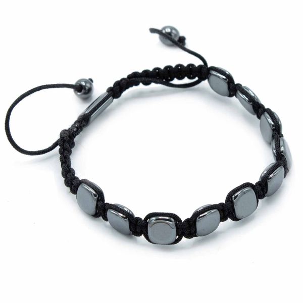 Magnetický Hematitový Náramok Shamballa - Zaoblené Rohy