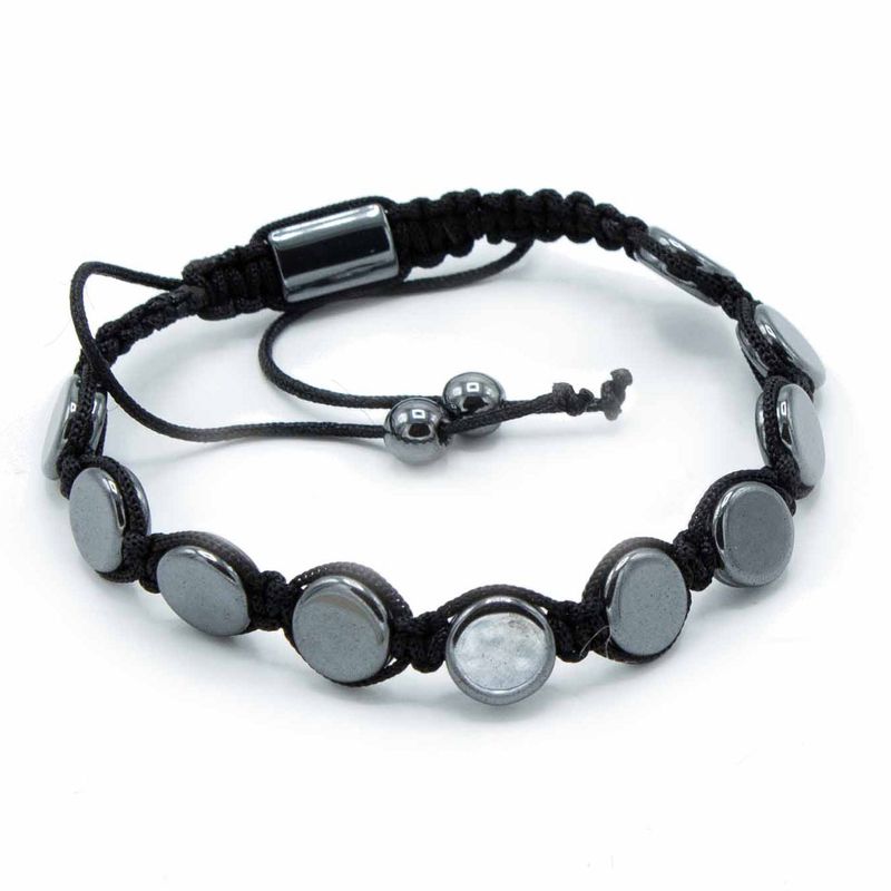 Magnetický Hematitový Náramok Shamballa - Krúžky Ploché