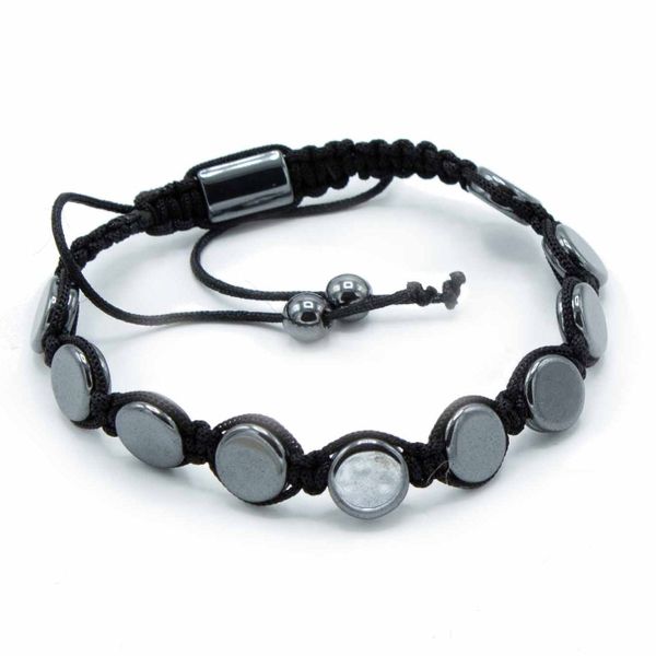 Magnetický Hematitový Náramok Shamballa - Krúžky Ploché