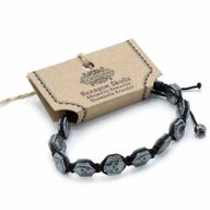 Magnetický Hematitový Náramok Shamballa - Šesťuholníkové Lebky