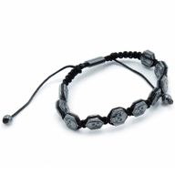 Magnetický Hematitový Náramok Shamballa - Šesťuholníkové Lebky