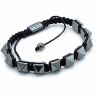Magnetický Hematitový Náramok Shamballa - Špicaté Pyramídy
