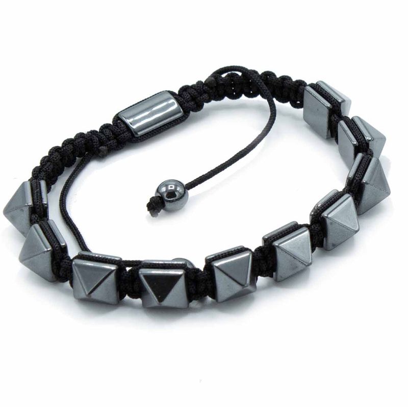 Magnetický Hematitový Náramok Shamballa - Špicaté Pyramídy