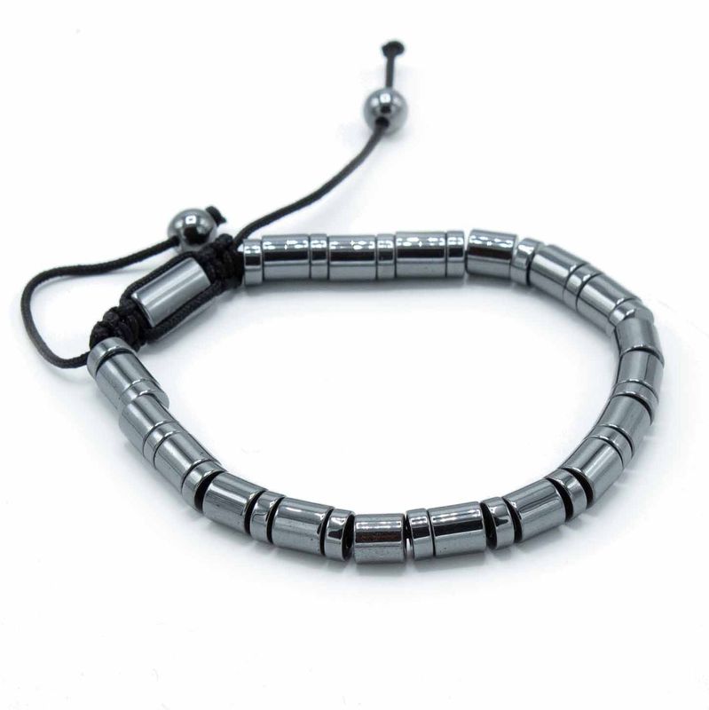 Magnetický Hematitový Náramok Shamballa -  Valce a Krúžky
