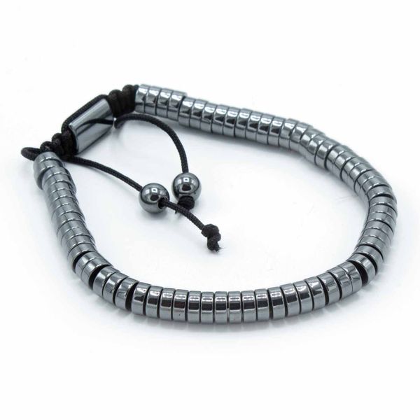 Magnetický Hematitový Náramok Shamballa - Krúžky