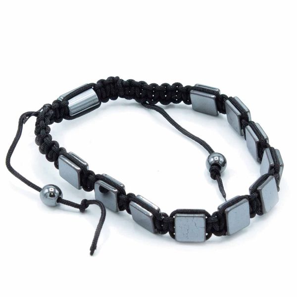 Magnetický Hematitový Náramok Shamballa - Ploché Kocky