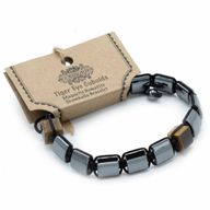 Magnetický Hematitový Náramok Shamballa - Kocky - Tigrie Oko