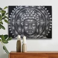 Detail Brokátu Sivý Buddha Mandala Obraz 30x40cm x 4